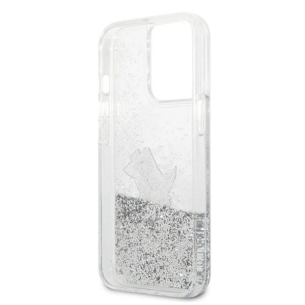Karl Lagerfeld Liquid Glitter Choupette Fun case for iPhone 13 Pro Max 6.7" - silvereng