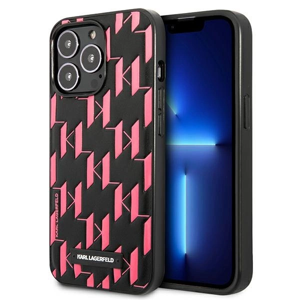 Karl Lagerfeld Monogram Plaque iPhone 13 Pro Max 6.7" Case - Pinkeng