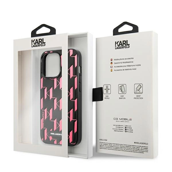 Karl Lagerfeld Monogram Plaque iPhone 13 Pro Max 6.7" Case - Pinkeng
