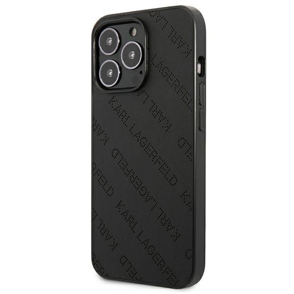 Karl Lagerfeld Perforated Allover iPhone 13 Pro Max 6.7" Case - Blackeng