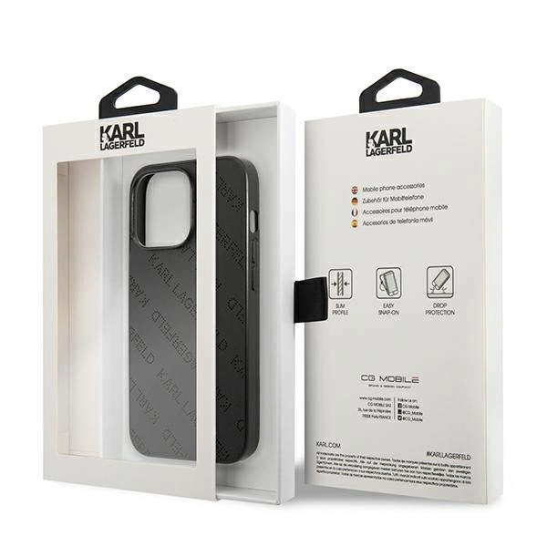Karl Lagerfeld Perforated Allover iPhone 13 Pro Max 6.7" Case - Blackeng