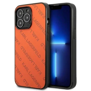 Karl Lagerfeld Perforated Allover iPhone 13 Pro Max 6.7" Case - Orangeeng