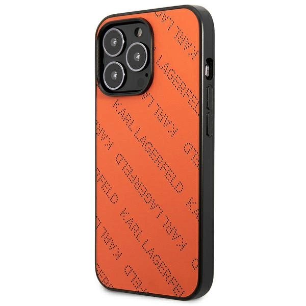 Karl Lagerfeld Perforated Allover iPhone 13 Pro Max 6.7" Case - Orangeeng