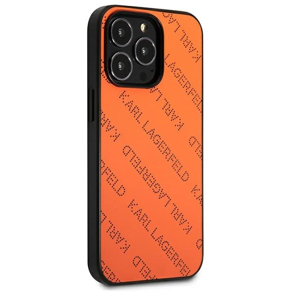 Karl Lagerfeld Perforated Allover iPhone 13 Pro Max 6.7" Case - Orangeeng