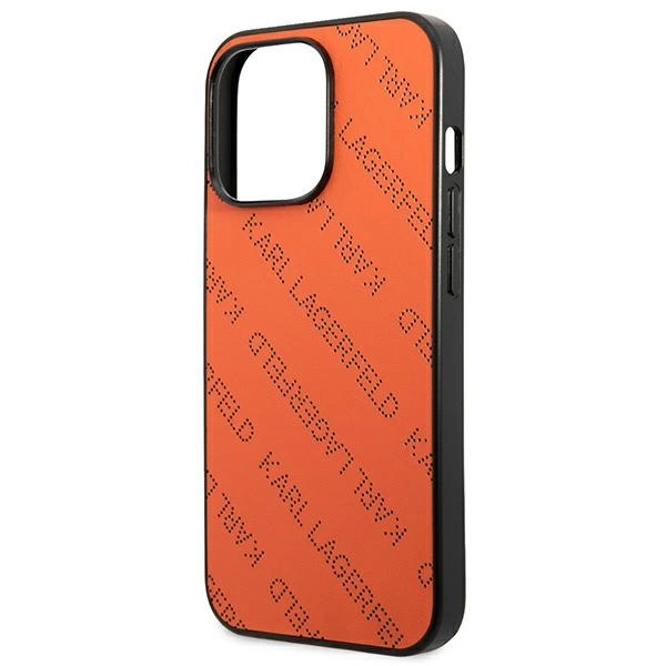 Karl Lagerfeld Perforated Allover iPhone 13 Pro Max 6.7" Case - Orangeeng