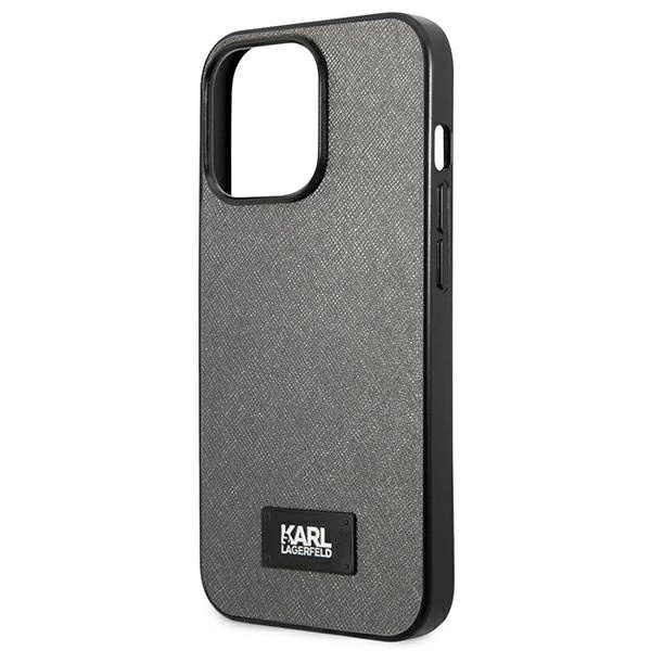 Karl Lagerfeld Saffiano Plaque Case for iPhone 13 Pro Max 6.7" - Silvereng