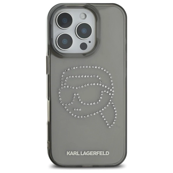 Karl Lagerfeld KLHCP16XHKHDCELK iPhone 16 Pro Max 6.9" black/black hardcase IML Rhinestones Karl Headeng