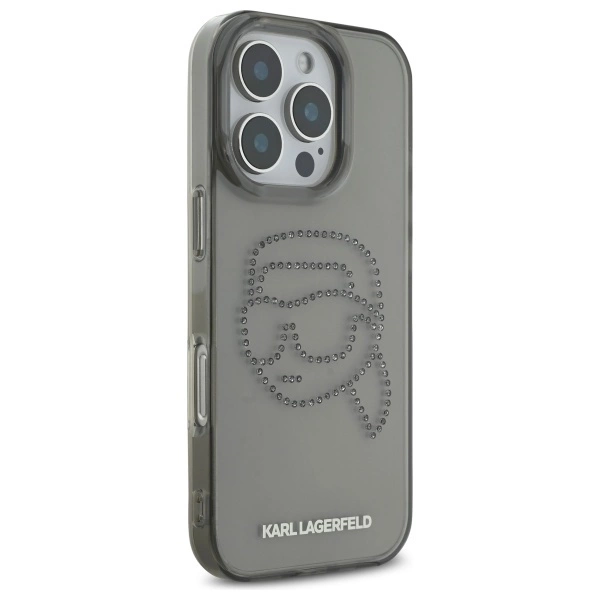 Karl Lagerfeld KLHCP16XHKHDCELK iPhone 16 Pro Max 6.9" black/black hardcase IML Rhinestones Karl Headeng