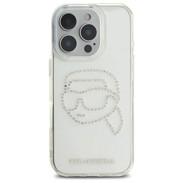 Karl Lagerfeld KLHCP16XHKHDCELT iPhone 16 Pro Max 6.9" transparent hardcase IML Rhinestones Karl Headeng