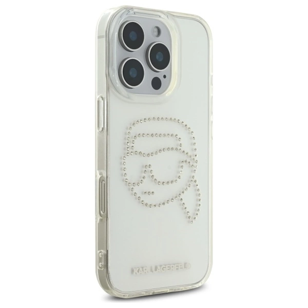 Karl Lagerfeld KLHCP16XHKHDCELT iPhone 16 Pro Max 6.9" transparent hardcase IML Rhinestones Karl Headeng