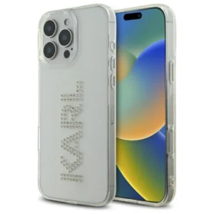 Karl Lagerfeld KLHCP16XHKLSTDCT iPhone 16 Pro Max 6.9" Clear Hard Case IML Rhinestones Logoeng