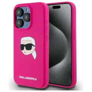 Karl Lagerfeld KLHMP15LSKHPPPLF iPhone 15 Pro 6.1" fuchsia/fuschia hardcase Silicone Karl Head Print MagSafeeng