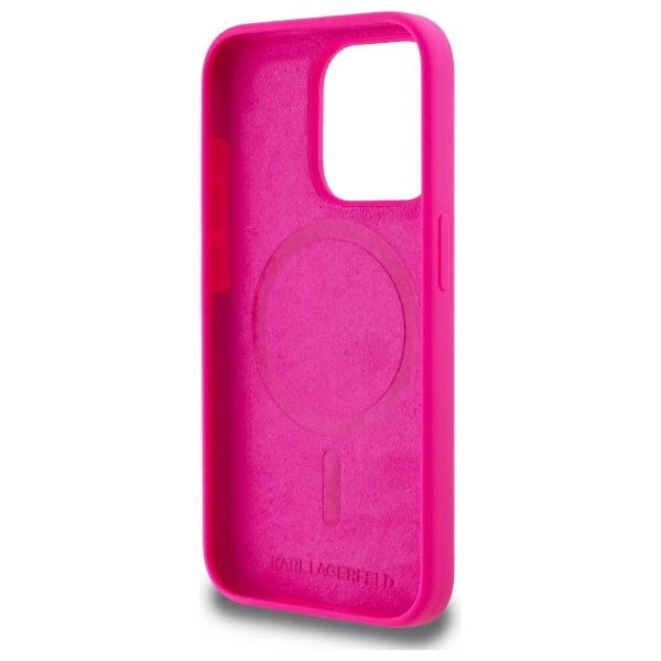 Karl Lagerfeld KLHMP15LSKHPPPLF iPhone 15 Pro 6.1" fuchsia/fuschia hardcase Silicone Karl Head Print MagSafeeng