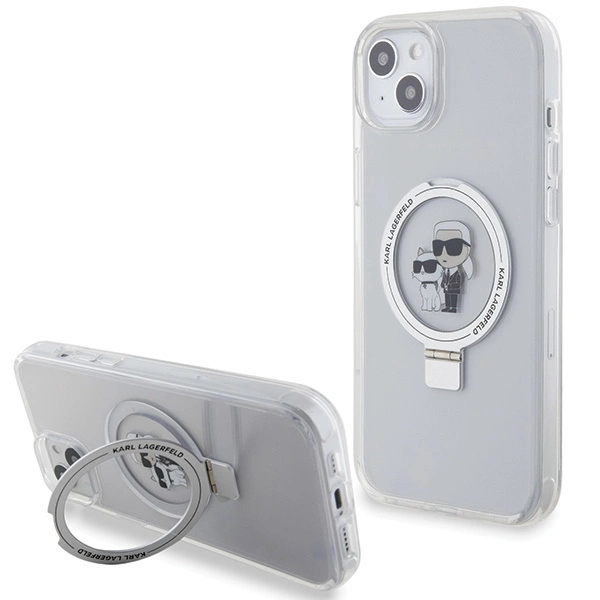 Karl Lagerfeld KLHMP15MHMRSKCH iPhone 15 Plus / 14 Plus 6.7" white/white hardcase Ring Stand Karl&Choupette MagSafeeng