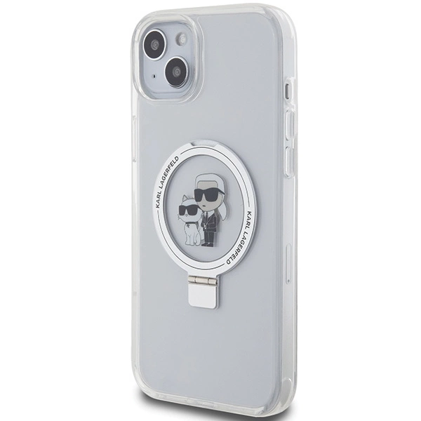 Karl Lagerfeld KLHMP15MHMRSKCH iPhone 15 Plus / 14 Plus 6.7" white/white hardcase Ring Stand Karl&Choupette MagSafeeng