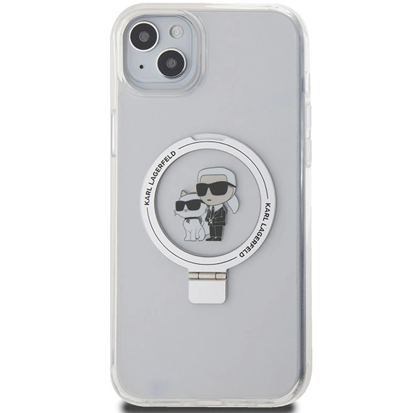 Karl Lagerfeld KLHMP15MHMRSKCH iPhone 15 Plus / 14 Plus 6.7" white/white hardcase Ring Stand Karl&Choupette MagSafeeng