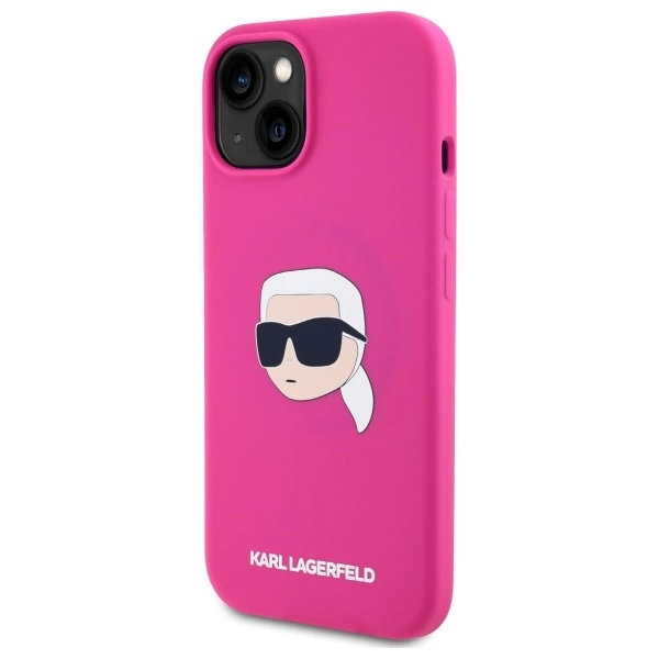 Karl Lagerfeld KLHMP15SSKHPPLF iPhone 15 6.1" fuchsia/fuschia hardcase Silicone Karl Head Print MagSafeeng