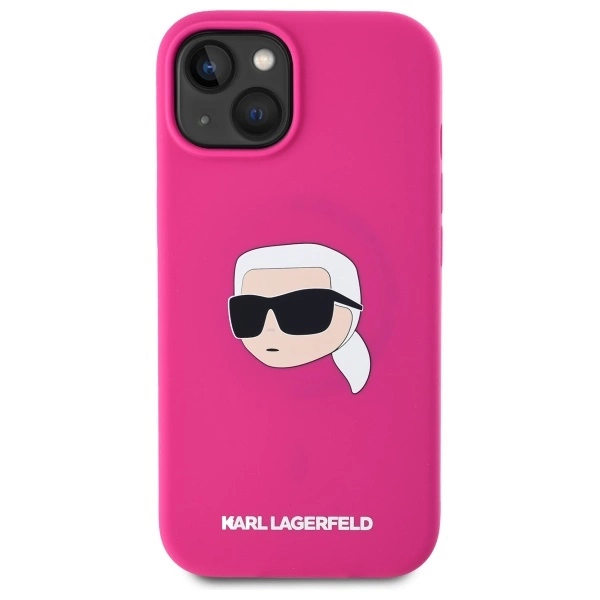 Karl Lagerfeld KLHMP15SSKHPPLF iPhone 15 6.1" fuchsia/fuschia hardcase Silicone Karl Head Print MagSafeeng