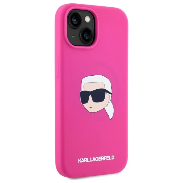 Karl Lagerfeld KLHMP15SSKHPPLF iPhone 15 6.1" fuchsia/fuschia hardcase Silicone Karl Head Print MagSafeeng