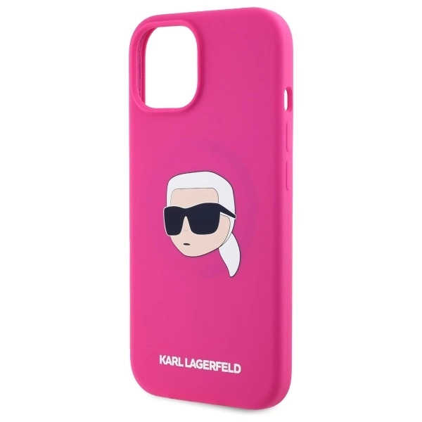 Karl Lagerfeld KLHMP15SSKHPPLF iPhone 15 6.1" fuchsia/fuschia hardcase Silicone Karl Head Print MagSafeeng