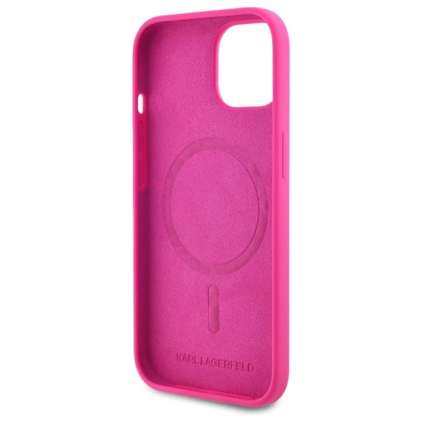 Karl Lagerfeld KLHMP15SSKHPPLF iPhone 15 6.1" fuchsia/fuschia hardcase Silicone Karl Head Print MagSafeeng