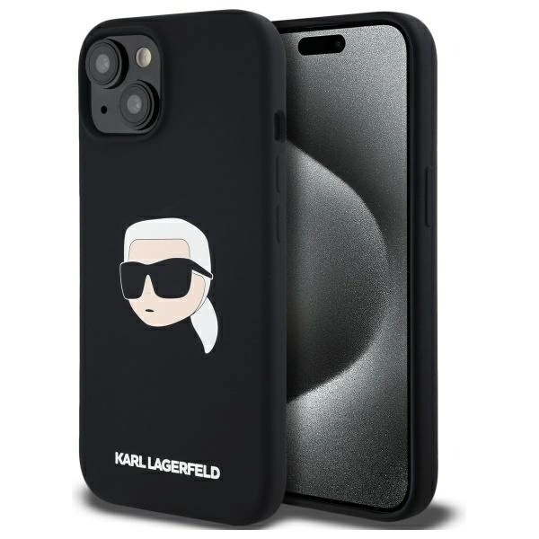 Karl Lagerfeld KLHMP15SSKHPPLK iPhone 15 6.1" black/black hardcase Silicone Karl Head Print MagSafeeng