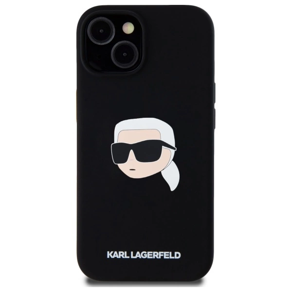 Karl Lagerfeld KLHMP15SSKHPPLK iPhone 15 6.1" black/black hardcase Silicone Karl Head Print MagSafeeng