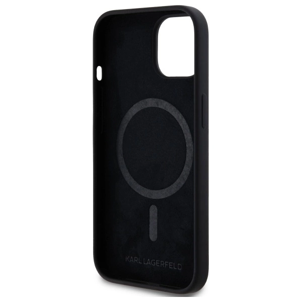 Karl Lagerfeld KLHMP15SSKHPPLK iPhone 15 6.1" black/black hardcase Silicone Karl Head Print MagSafeeng