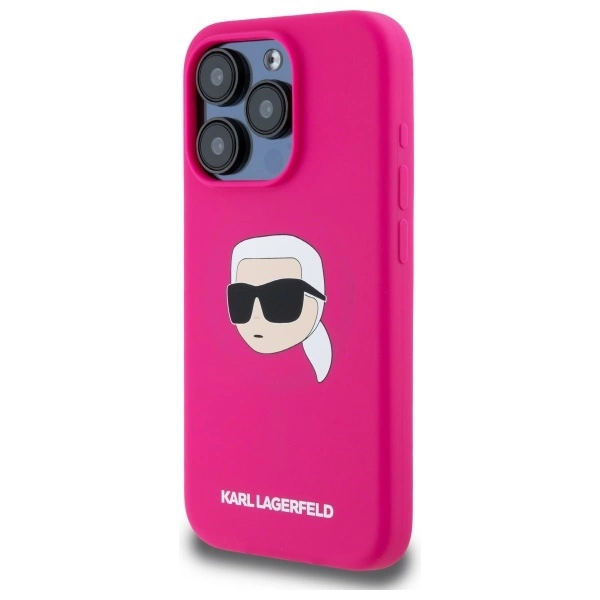 Karl Lagerfeld KLHMP15XSKHPPLF iPhone 15 Pro Max 6.7" fuchsia/fuschia hardcase Silicone Karl Head Print MagSafeeng