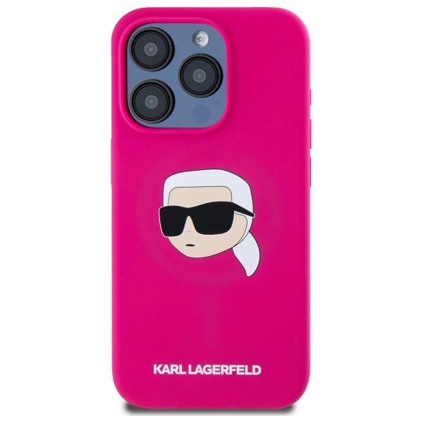 Karl Lagerfeld KLHMP15XSKHPPLF iPhone 15 Pro Max 6.7" fuchsia/fuschia hardcase Silicone Karl Head Print MagSafeeng