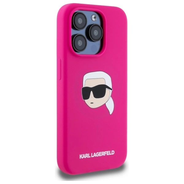 Karl Lagerfeld KLHMP15XSKHPPLF iPhone 15 Pro Max 6.7" fuchsia/fuschia hardcase Silicone Karl Head Print MagSafeeng