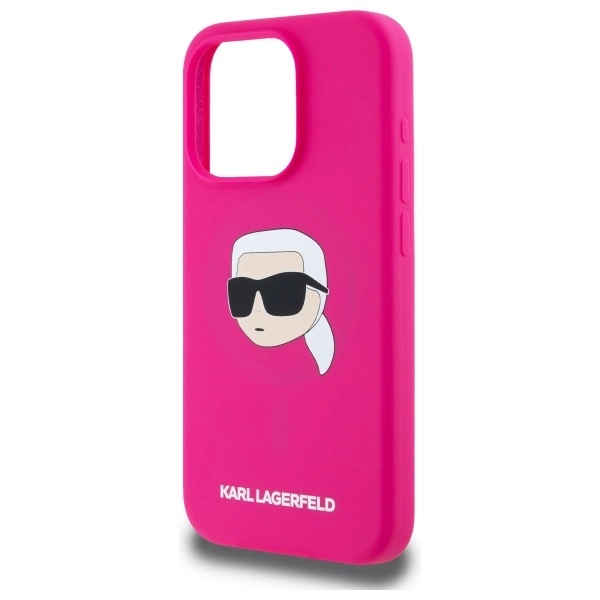 Karl Lagerfeld KLHMP15XSKHPPLF iPhone 15 Pro Max 6.7" fuchsia/fuschia hardcase Silicone Karl Head Print MagSafeeng
