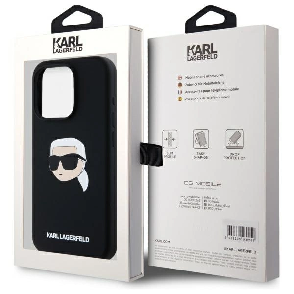 Karl Lagerfeld KLHMP15XSKHPPLK iPhone 15 Pro Max 6.7" black/black hardcase Silicone Karl Head Print MagSafeeng
