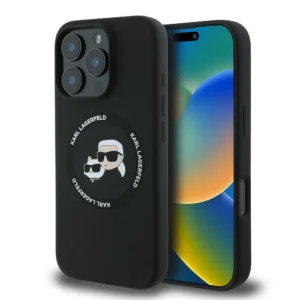 Karl Lagerfeld KLHMP16LSKCHTCK iPhone 16 Pro 6.3" black/black hardcase Silicone Karl&Choupette Heads MagSafeeng