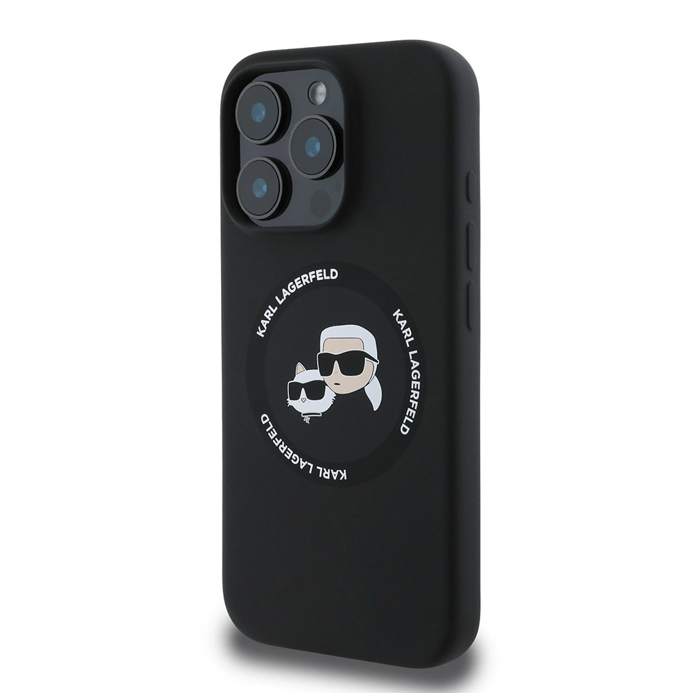 Karl Lagerfeld KLHMP16LSKCHTCK iPhone 16 Pro 6.3" black/black hardcase Silicone Karl&Choupette Heads MagSafeeng