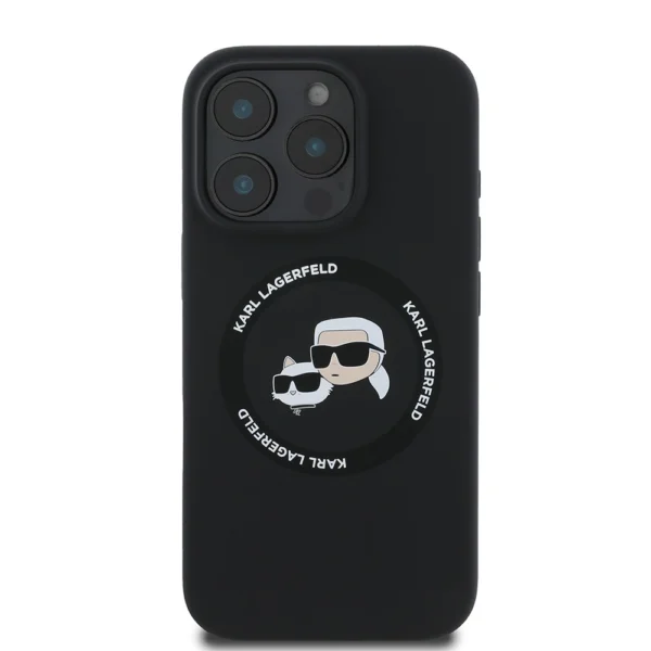 Karl Lagerfeld KLHMP16LSKCHTCK iPhone 16 Pro 6.3" black/black hardcase Silicone Karl&Choupette Heads MagSafeeng