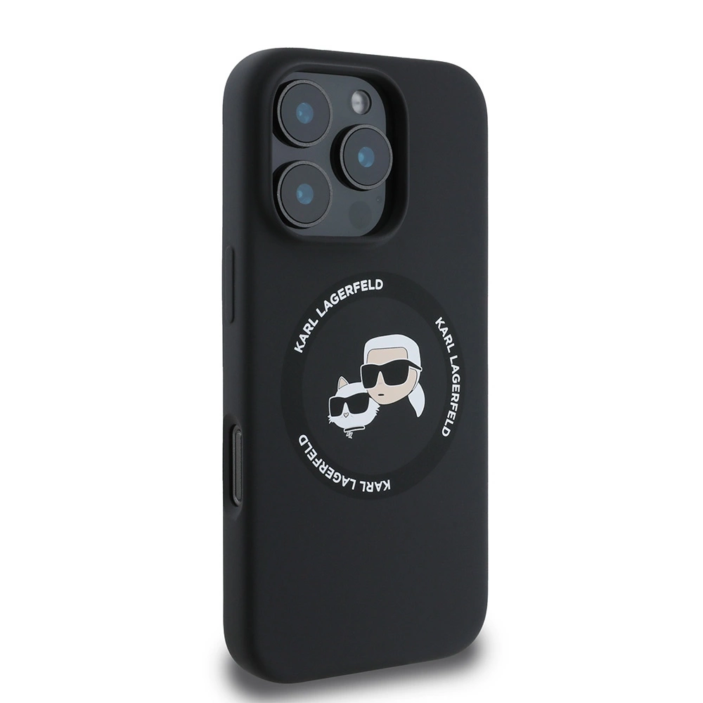 Karl Lagerfeld KLHMP16LSKCHTCK iPhone 16 Pro 6.3" black/black hardcase Silicone Karl&Choupette Heads MagSafeeng