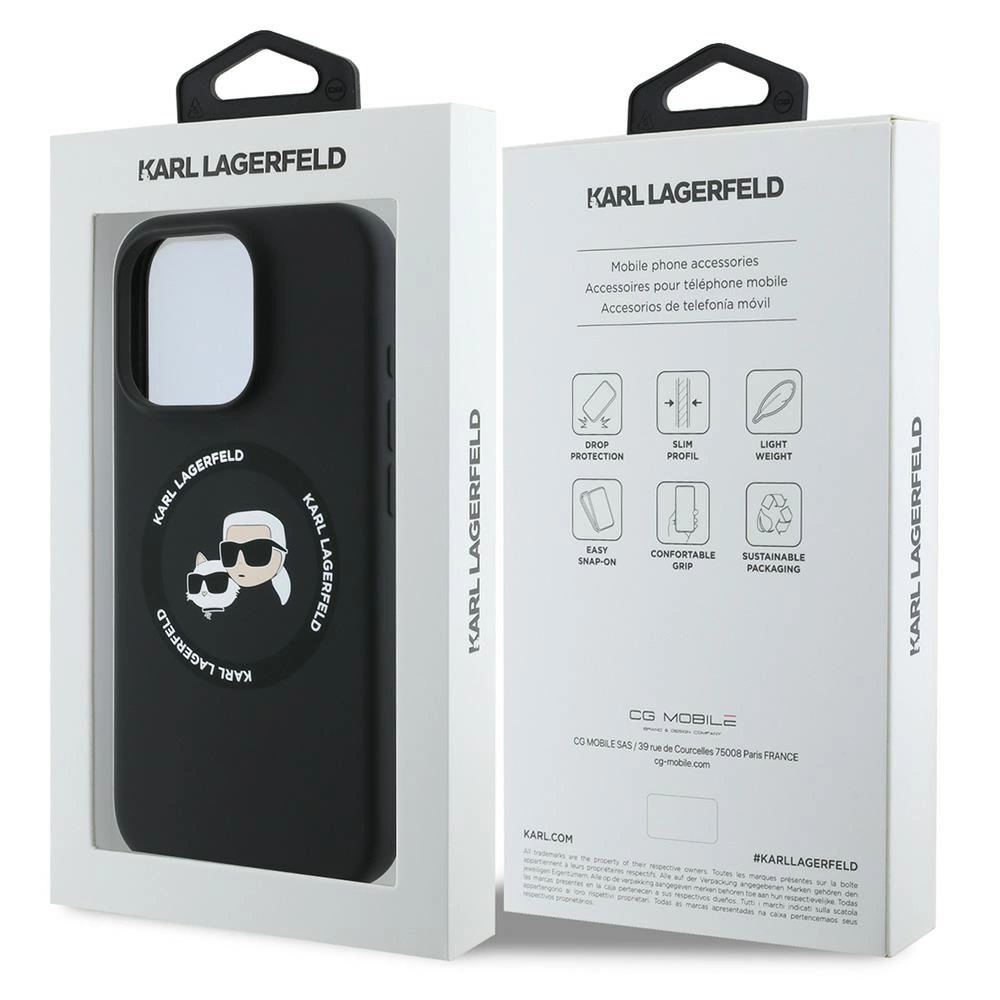 Karl Lagerfeld KLHMP16LSKCHTCK iPhone 16 Pro 6.3" black/black hardcase Silicone Karl&Choupette Heads MagSafeeng
