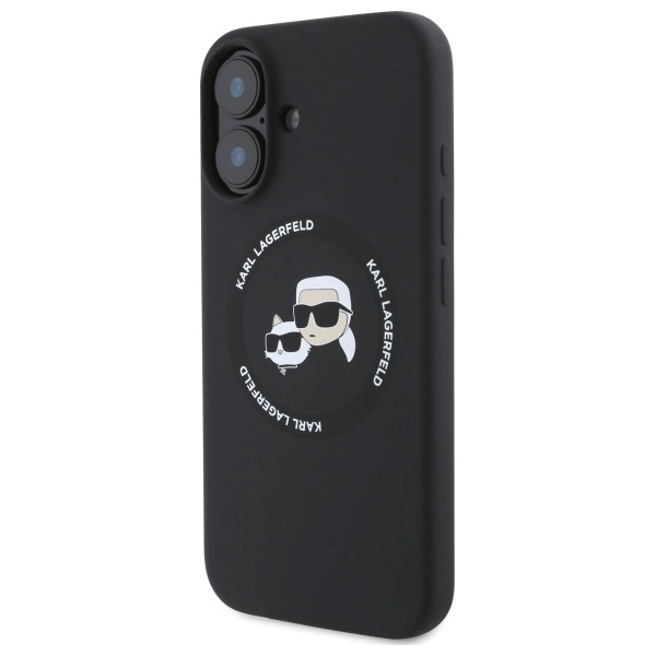Karl Lagerfeld KLHMP16SSKCHTCK iPhone 16 6.1" black/black hardcase Silicone Karl&Choupette Heads MagSafeeng