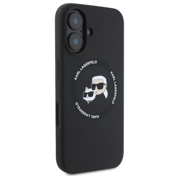 Karl Lagerfeld KLHMP16SSKCHTCK iPhone 16 6.1" black/black hardcase Silicone Karl&Choupette Heads MagSafeeng