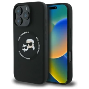 Karl Lagerfeld KLHMP16XSKCHTCK iPhone 16 Pro Max 6.9" black/black hardcase Silicone Karl&Choupette Heads MagSafeeng
