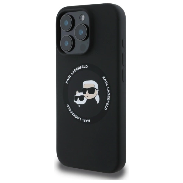 Karl Lagerfeld KLHMP16XSKCHTCK iPhone 16 Pro Max 6.9" black/black hardcase Silicone Karl&Choupette Heads MagSafeeng
