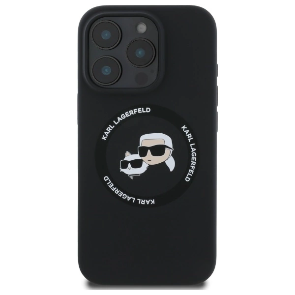Karl Lagerfeld KLHMP16XSKCHTCK iPhone 16 Pro Max 6.9" black/black hardcase Silicone Karl&Choupette Heads MagSafeeng