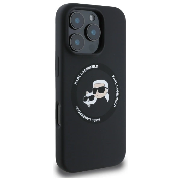 Karl Lagerfeld KLHMP16XSKCHTCK iPhone 16 Pro Max 6.9" black/black hardcase Silicone Karl&Choupette Heads MagSafeeng