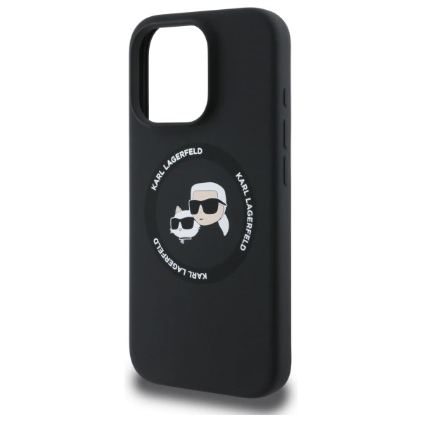 Karl Lagerfeld KLHMP16XSKCHTCK iPhone 16 Pro Max 6.9" black/black hardcase Silicone Karl&Choupette Heads MagSafeeng