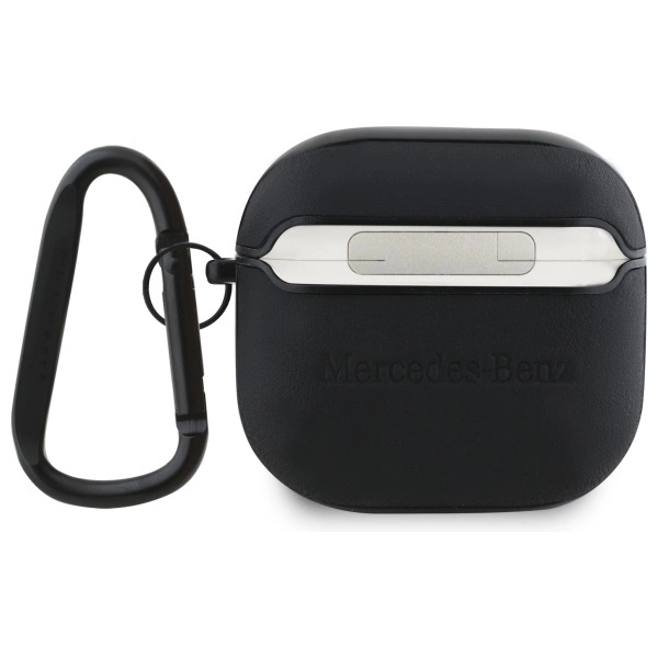Mercedes MEA4CSLBK AirPods 4 cover black/black Leather Metal Logoeng