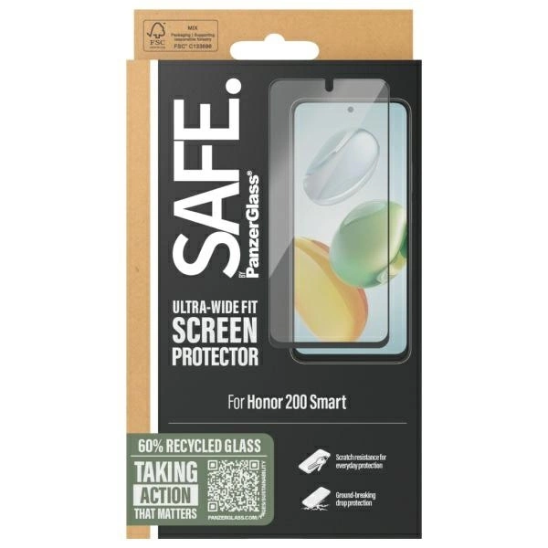 SAFE by PanzerGlass Ultra-Wide Fit tempered glass for Honor 200 Smarteng