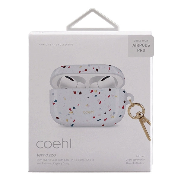 Uniq Coehl Terrazzo AirPods Pro Case White/Natural Whiteeng