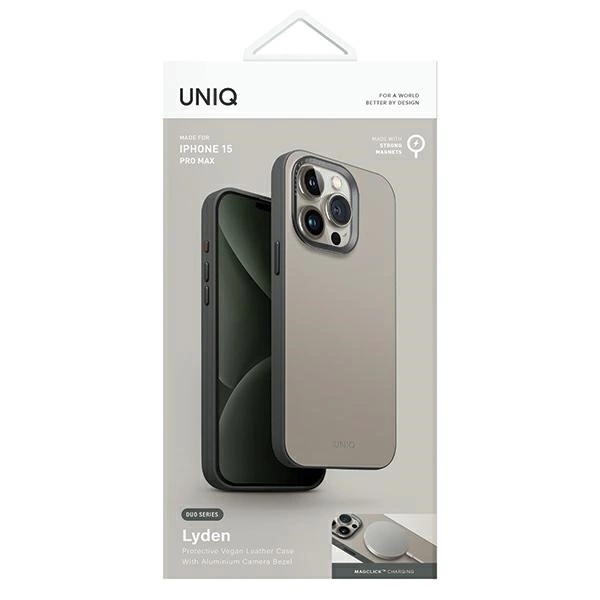 Uniq Lyden DS iPhone 15 Pro Max 6.7" Magclick Charging case beige-green/ivory-lichen greeneng