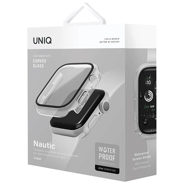 Uniq Nautic Apple Watch Series 7/8/9 41mm Case Transparent/Dove Cleareng